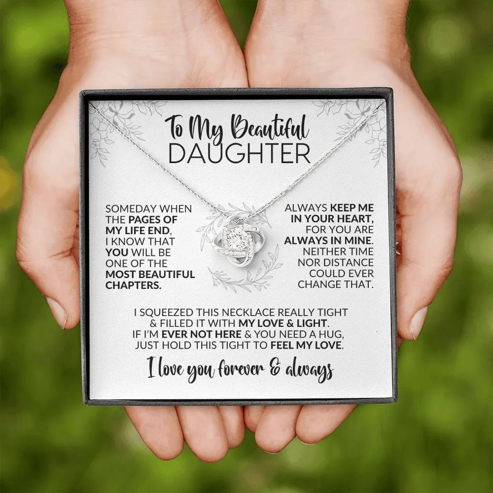 To My Daughter | Pages of My Life | Love Knot Necklace