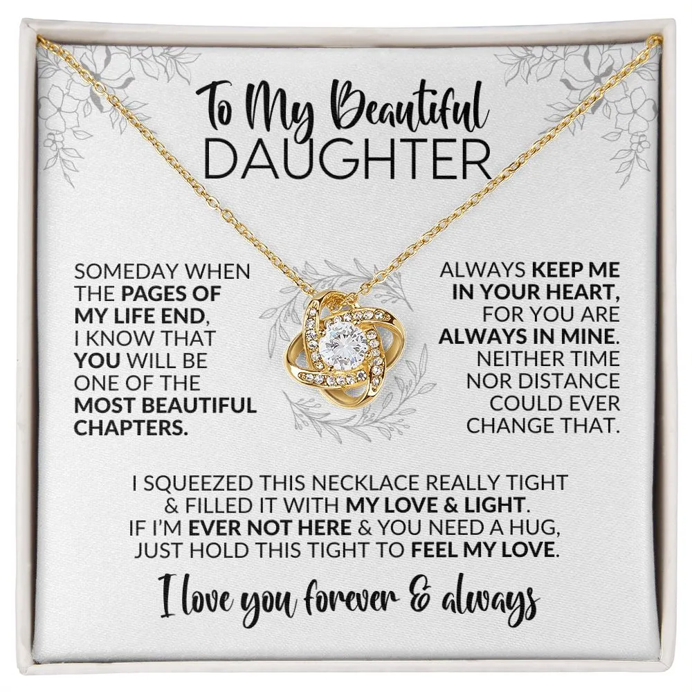 To My Daughter | Pages of My Life | Love Knot Necklace