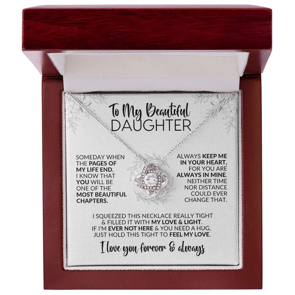 To My Daughter | Pages of My Life | Love Knot Necklace