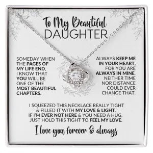 To My Daughter | Pages of My Life | Love Knot Necklace