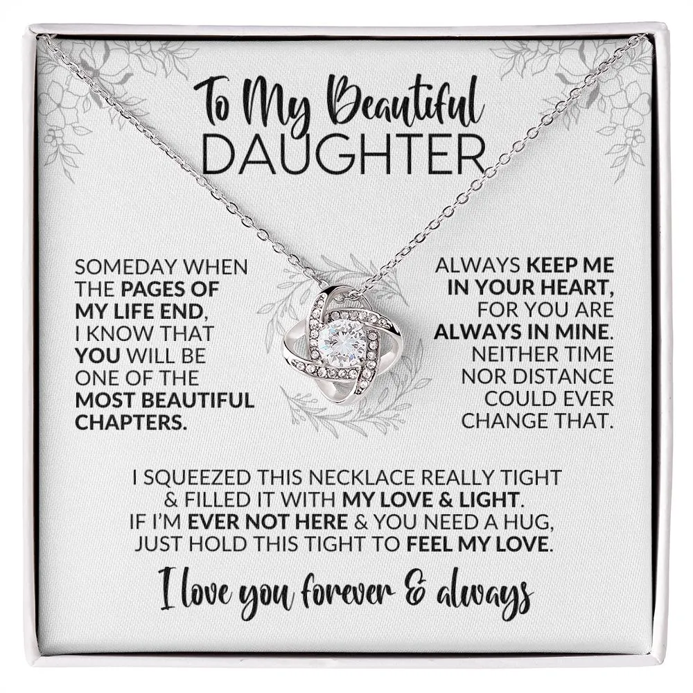 To My Daughter | Pages of My Life | Love Knot Necklace