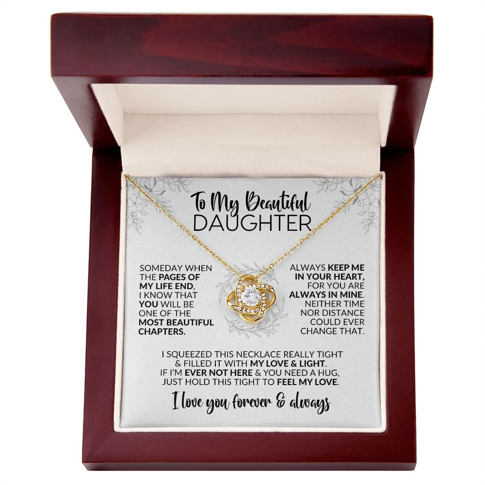 To My Daughter | Pages of My Life | Love Knot Necklace