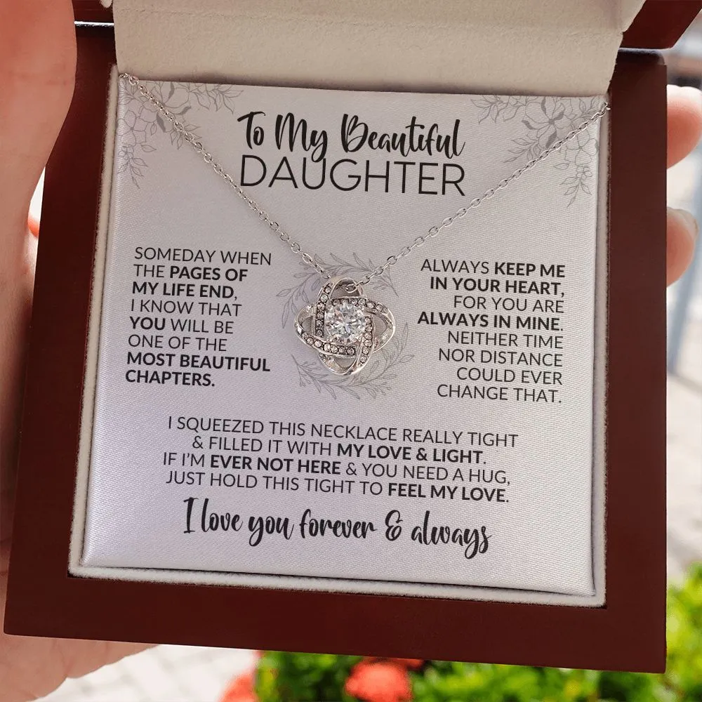 To My Daughter | Pages of My Life | Love Knot Necklace