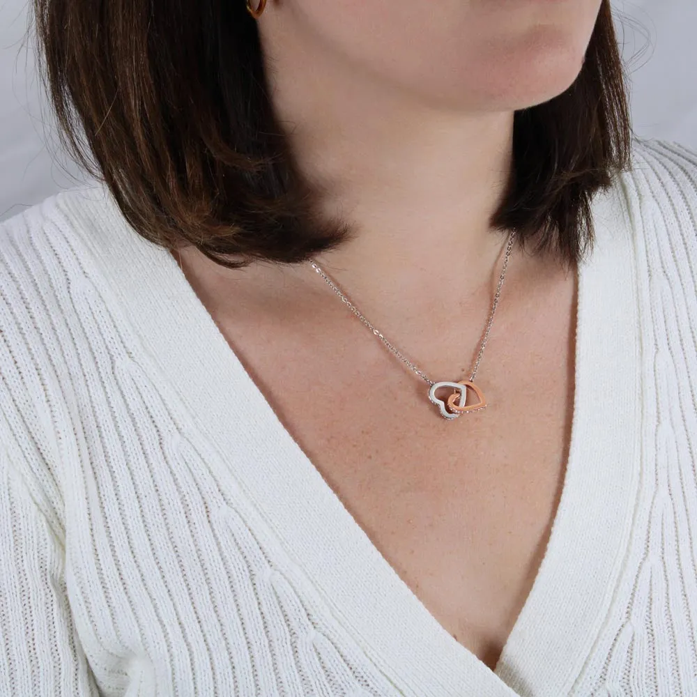 To My Granddaughter (Love, Grandpa) - Beautiful Gold Connected Hearts Necklace - Promise to Love You