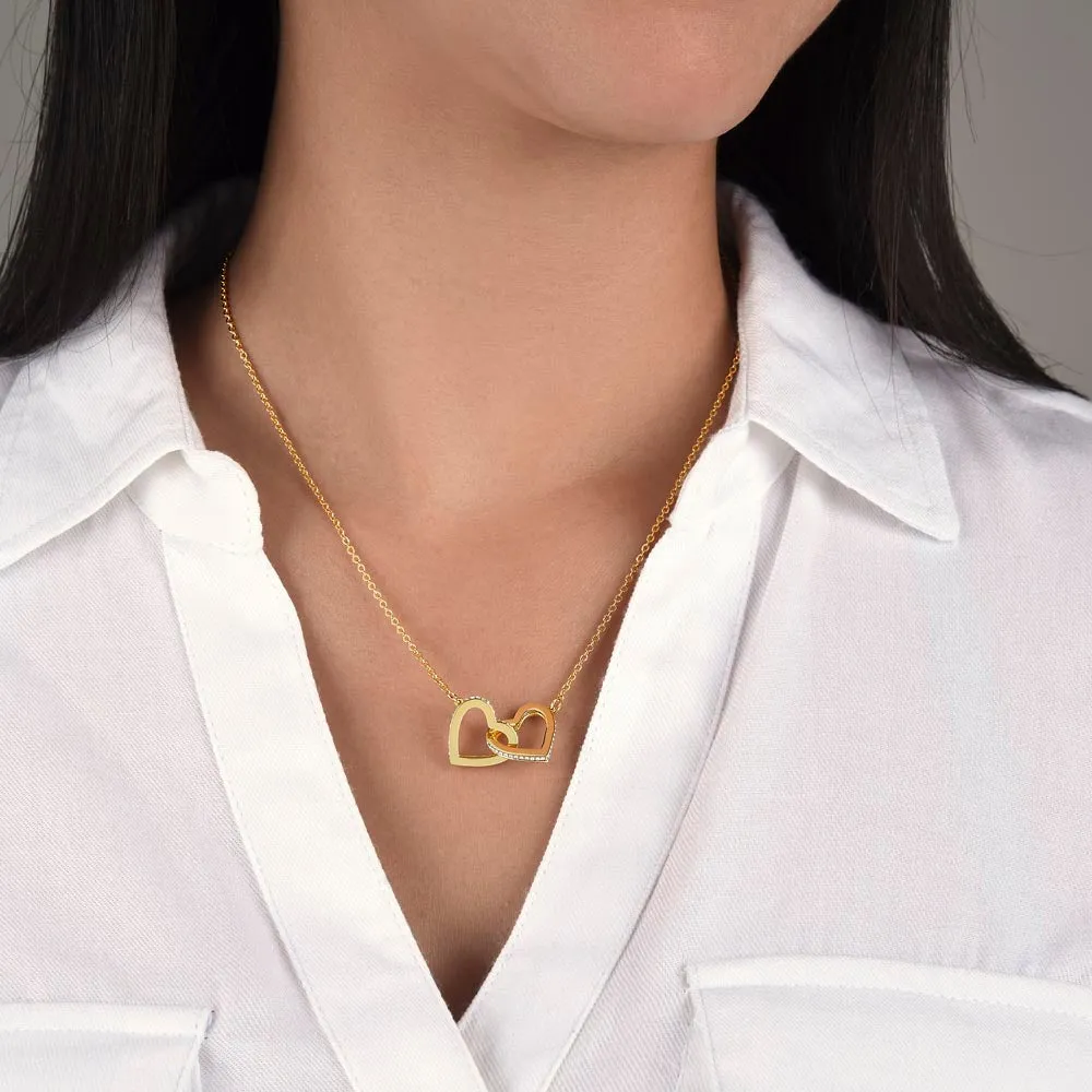 To My Granddaughter (Love, Grandpa) - Beautiful Gold Connected Hearts Necklace - Promise to Love You