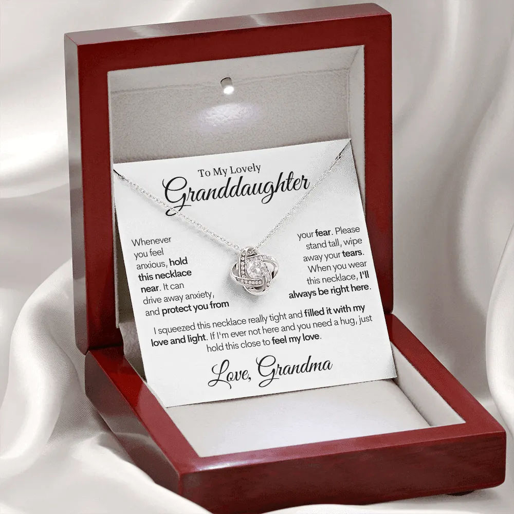 To My Lovely Granddaughter - Always Right Here, Gold and Stainless Steel Necklace