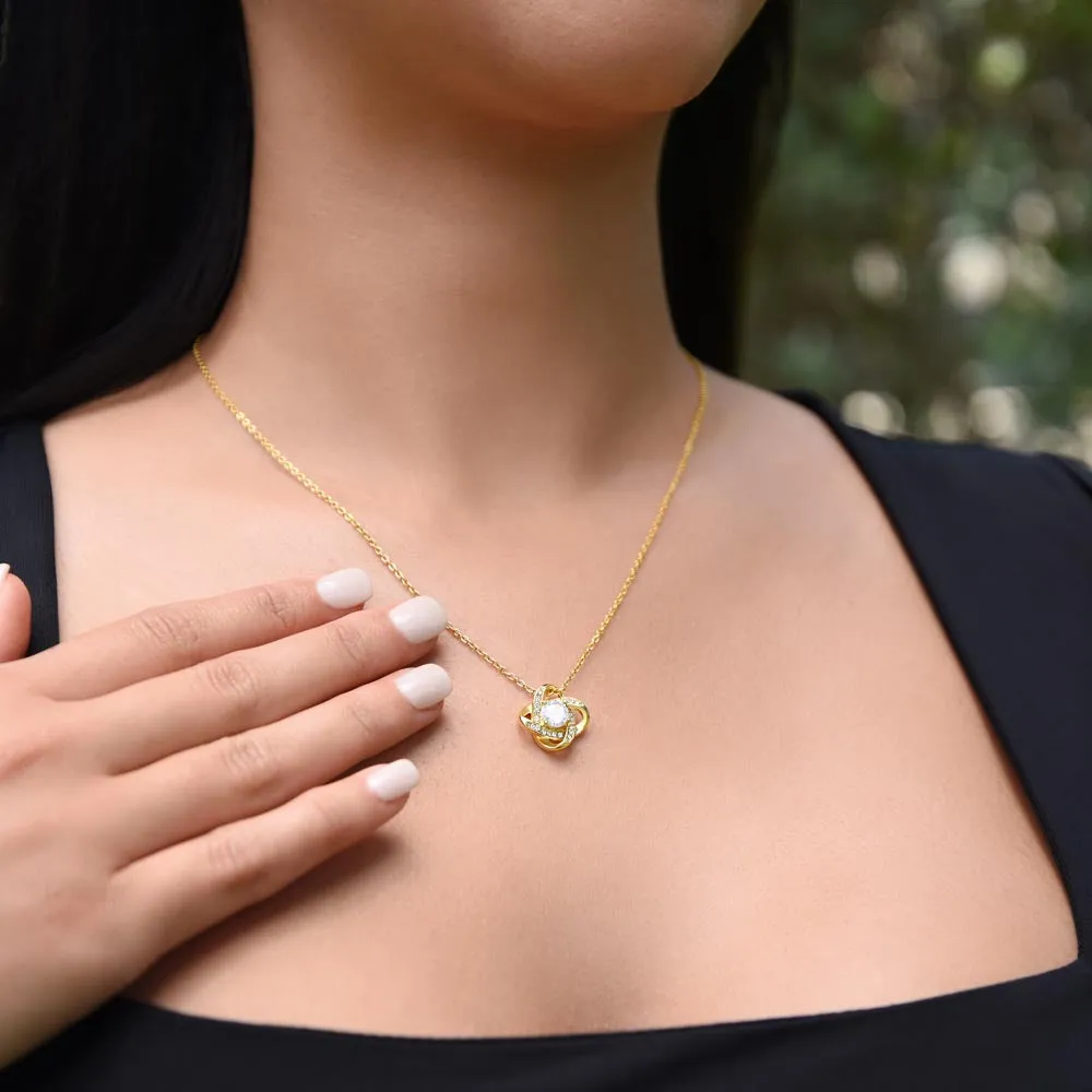 To My Lovely Granddaughter - Always Right Here, Gold and Stainless Steel Necklace
