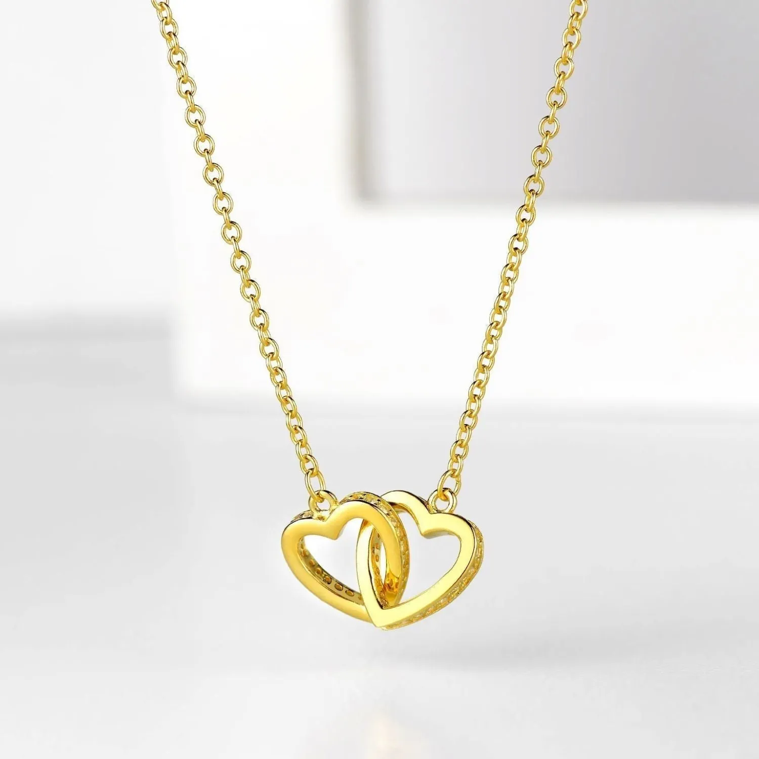 To My Loving Aunt - Interlocking Hearts Necklace