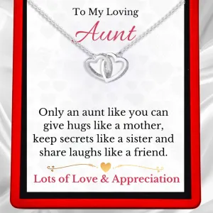 To My Loving Aunt - Interlocking Hearts Necklace