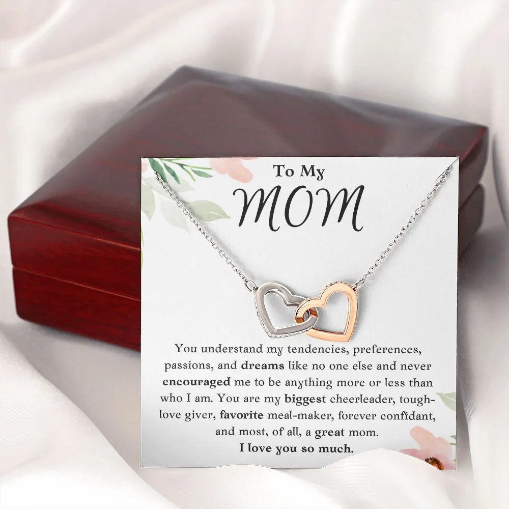 To My Mom Interlocking Hearts Necklace