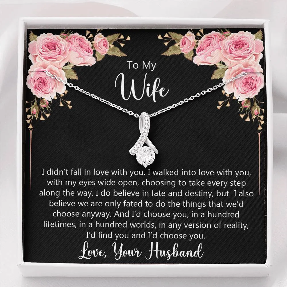 To My Wife - I Walked Into Love With You Necklace Gift Set