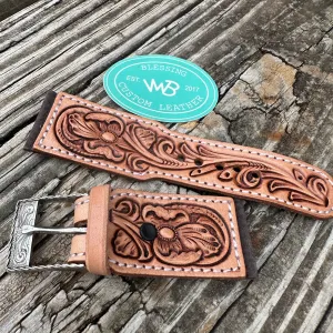 Tooled Leather Watch Band