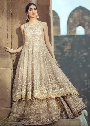 Traditional Bridal Frock Lehnga Outfit in Ivory Color #C2038