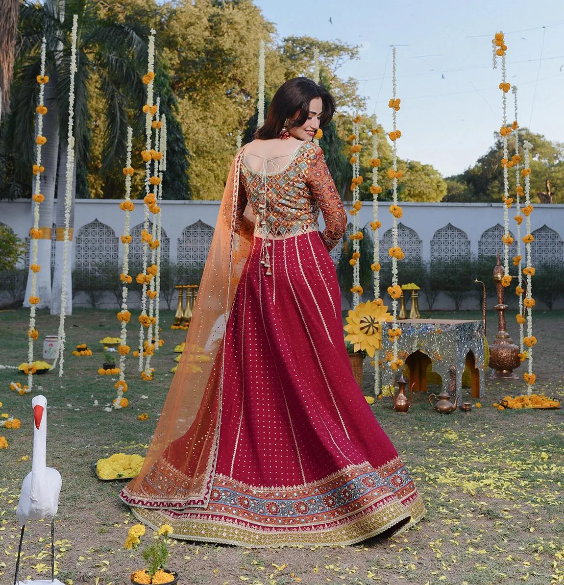 Traditional Wedding Lehenga with Choli and Dupatta