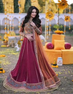 Traditional Wedding Lehenga with Choli and Dupatta