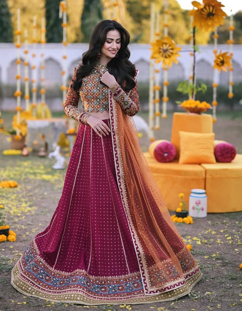 Traditional Wedding Lehenga with Choli and Dupatta