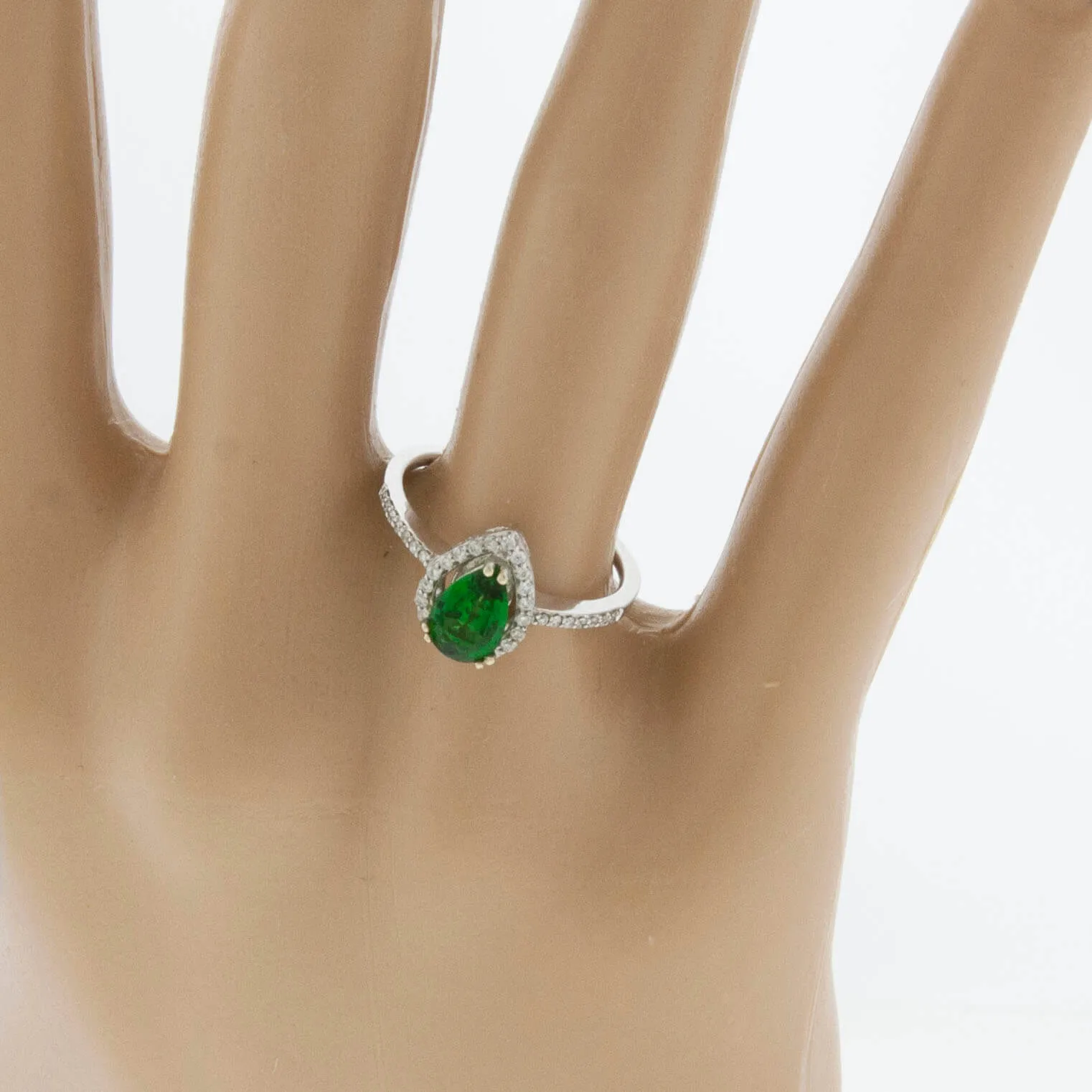 Tsavorite Garnet and Diamond Ring