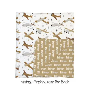 Vintage Airplane 2-Sided Swaddle
