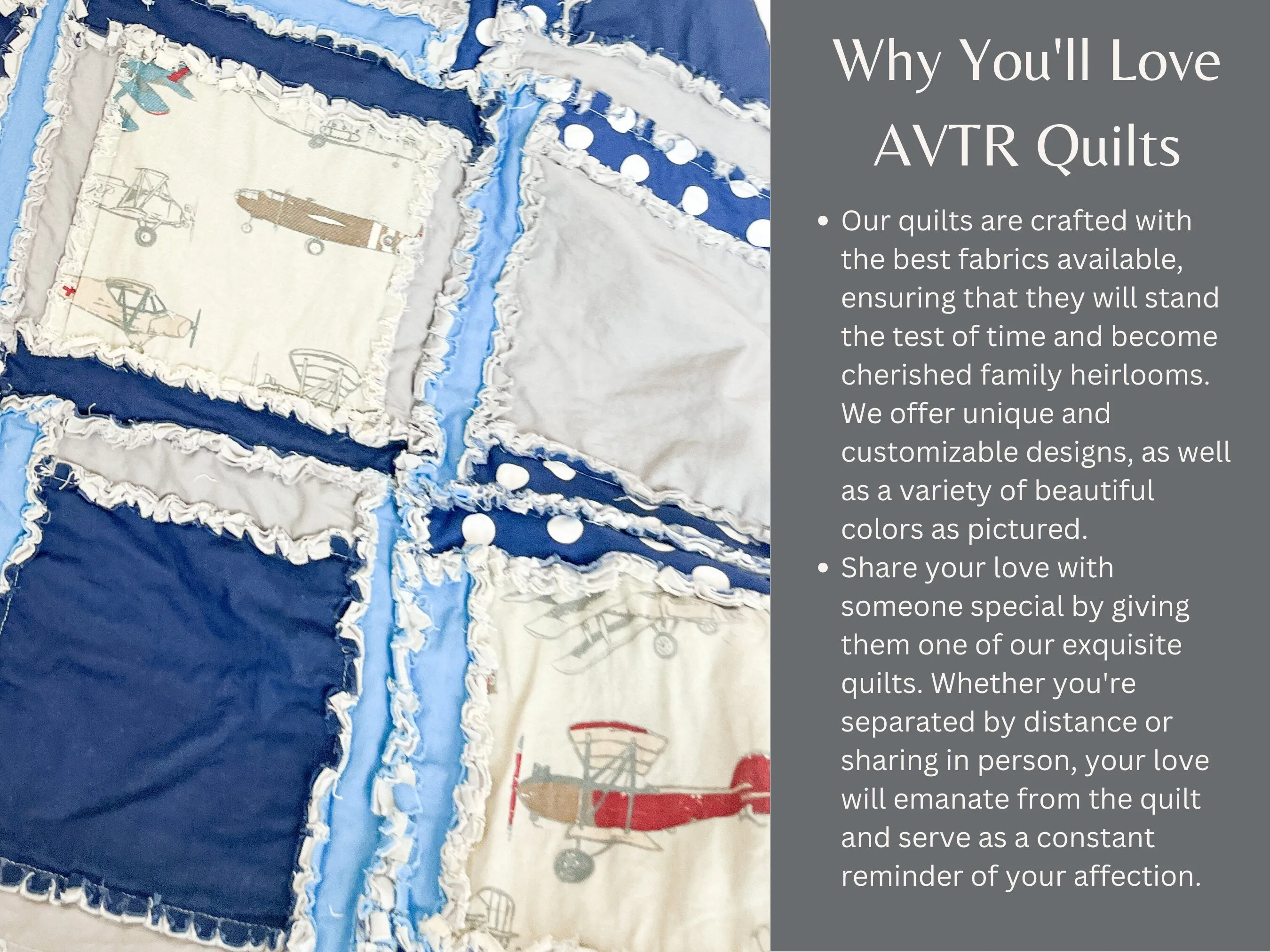 Vintage Airplane Quilt Toddler Bedding Boy, Aviation Homemade Quilts from Baby Blanket to Twin Bedspread