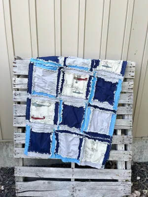Vintage Airplane Quilt Toddler Bedding Boy, Aviation Homemade Quilts from Baby Blanket to Twin Bedspread
