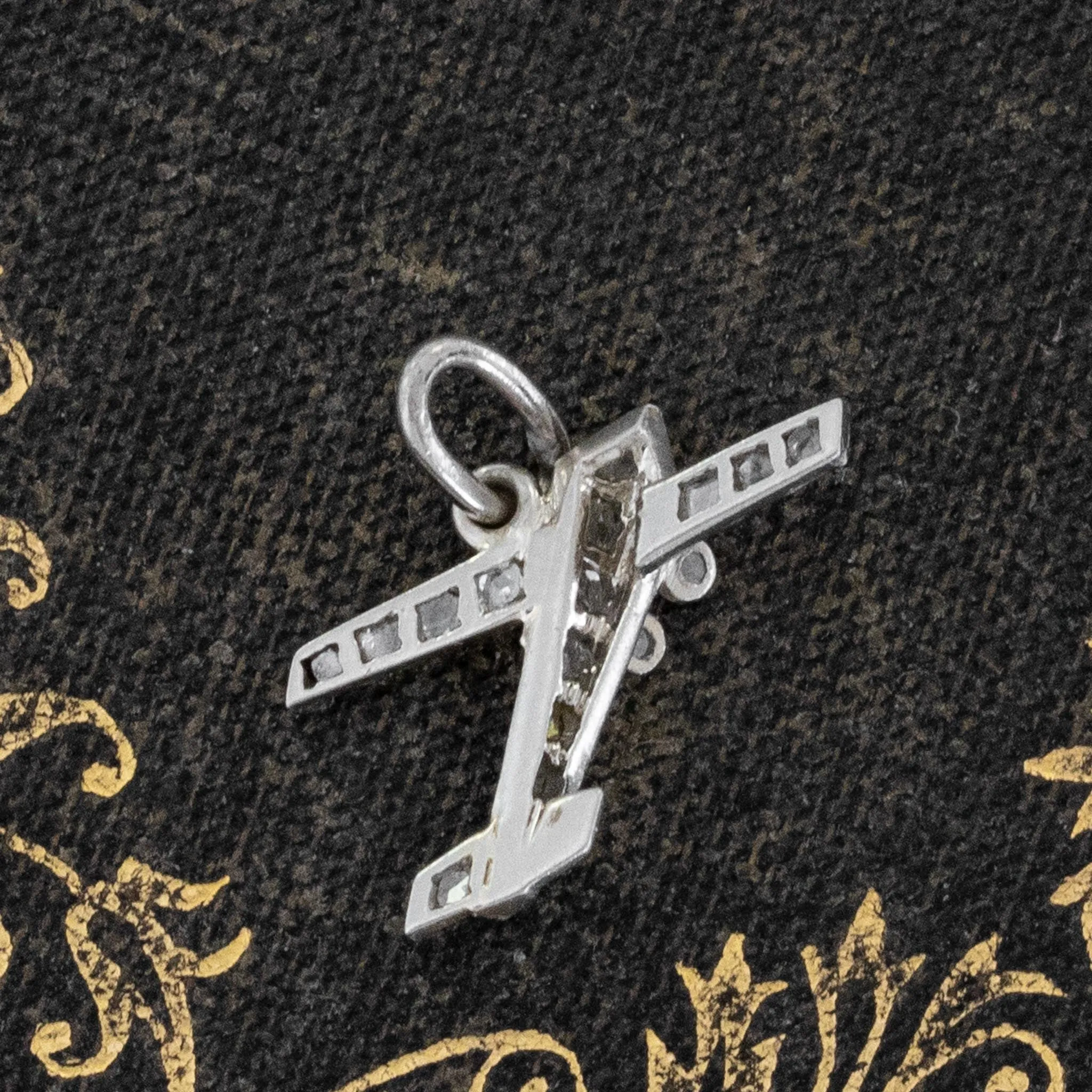 Vintage Diamond Airplane Charm
