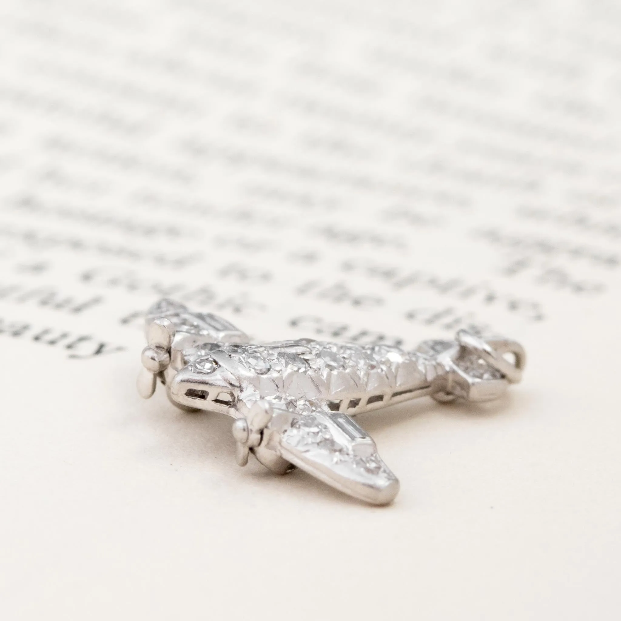 Vintage Diamond Airplane Charm