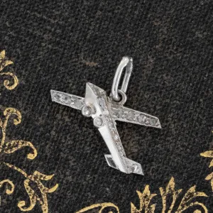 Vintage Diamond Airplane Charm