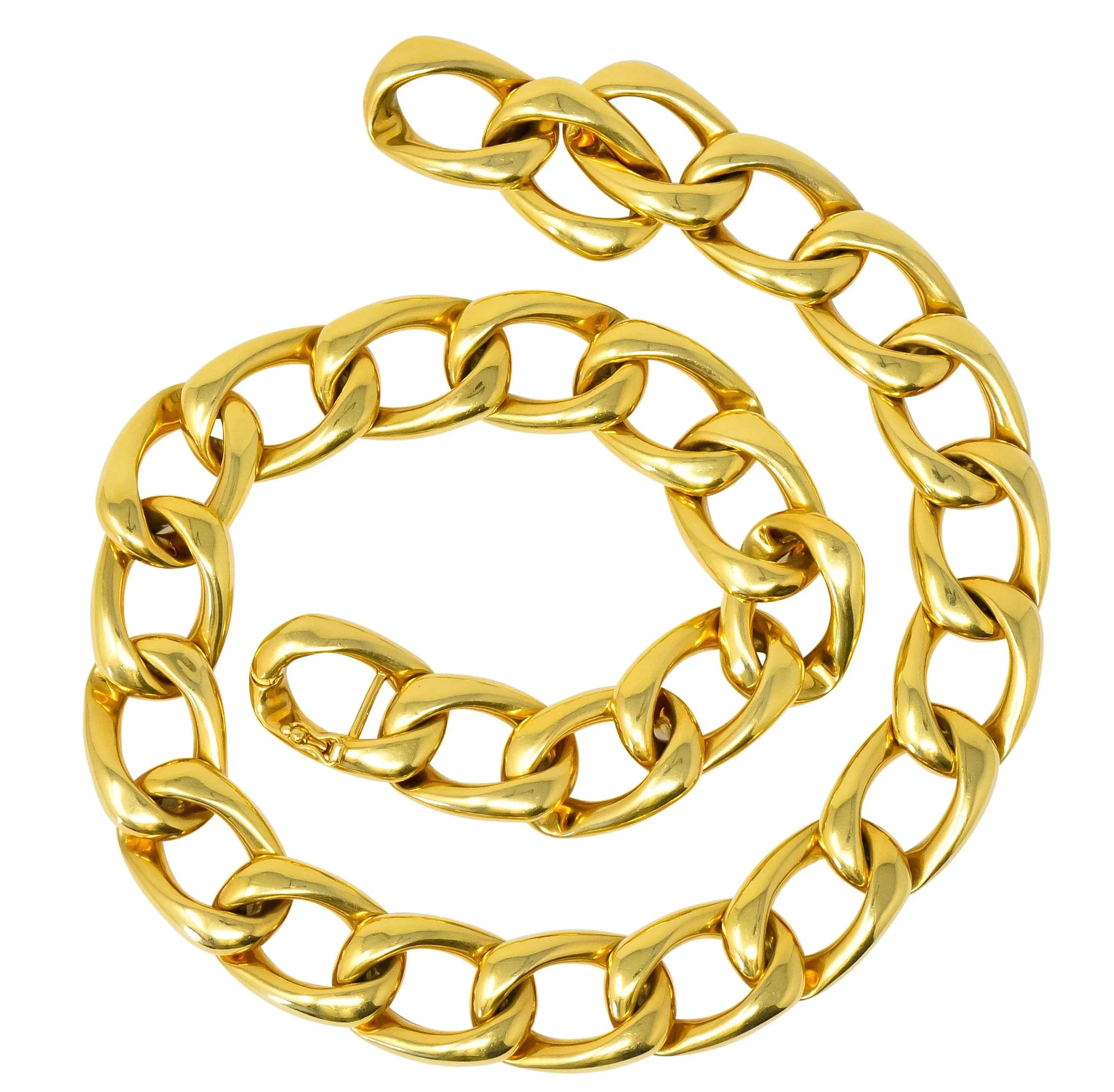 Vintage Unisex 18 Karat Gold 18 Inch Curb Chain Necklace