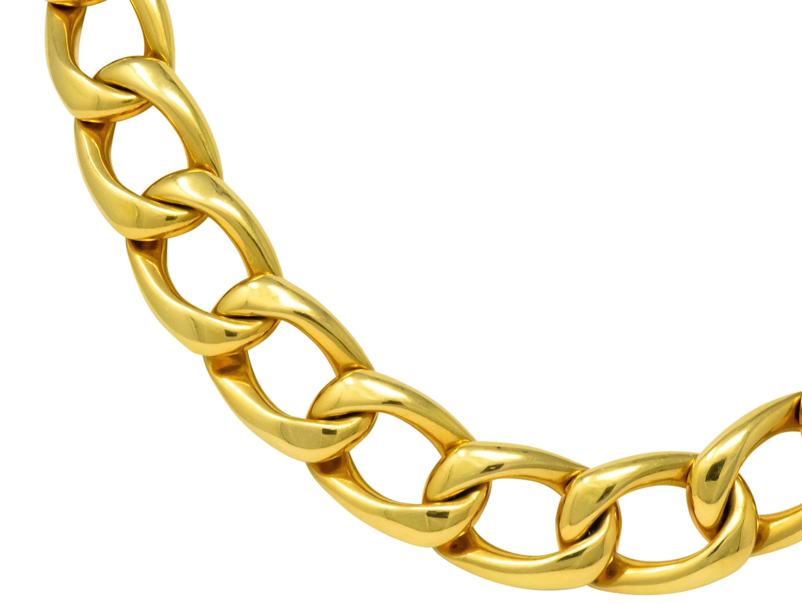 Vintage Unisex 18 Karat Gold 18 Inch Curb Chain Necklace