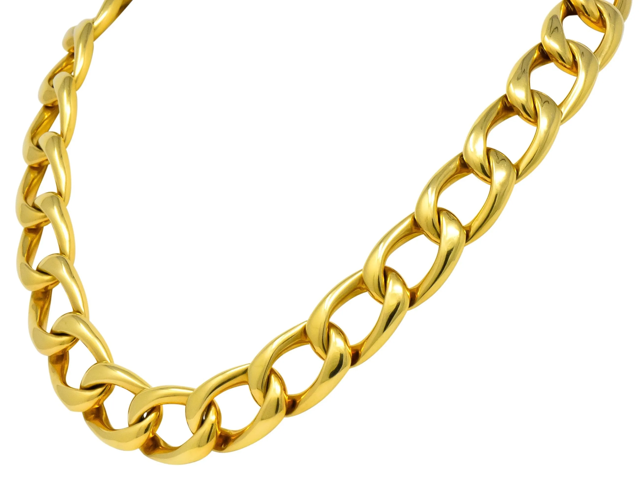 Vintage Unisex 18 Karat Gold 18 Inch Curb Chain Necklace