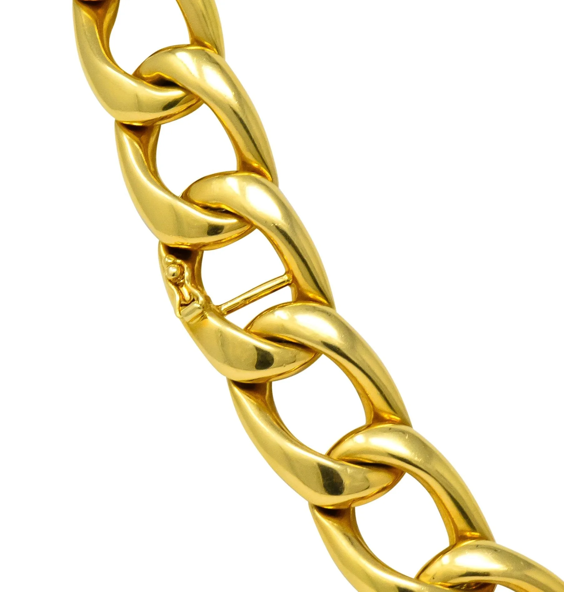 Vintage Unisex 18 Karat Gold 18 Inch Curb Chain Necklace