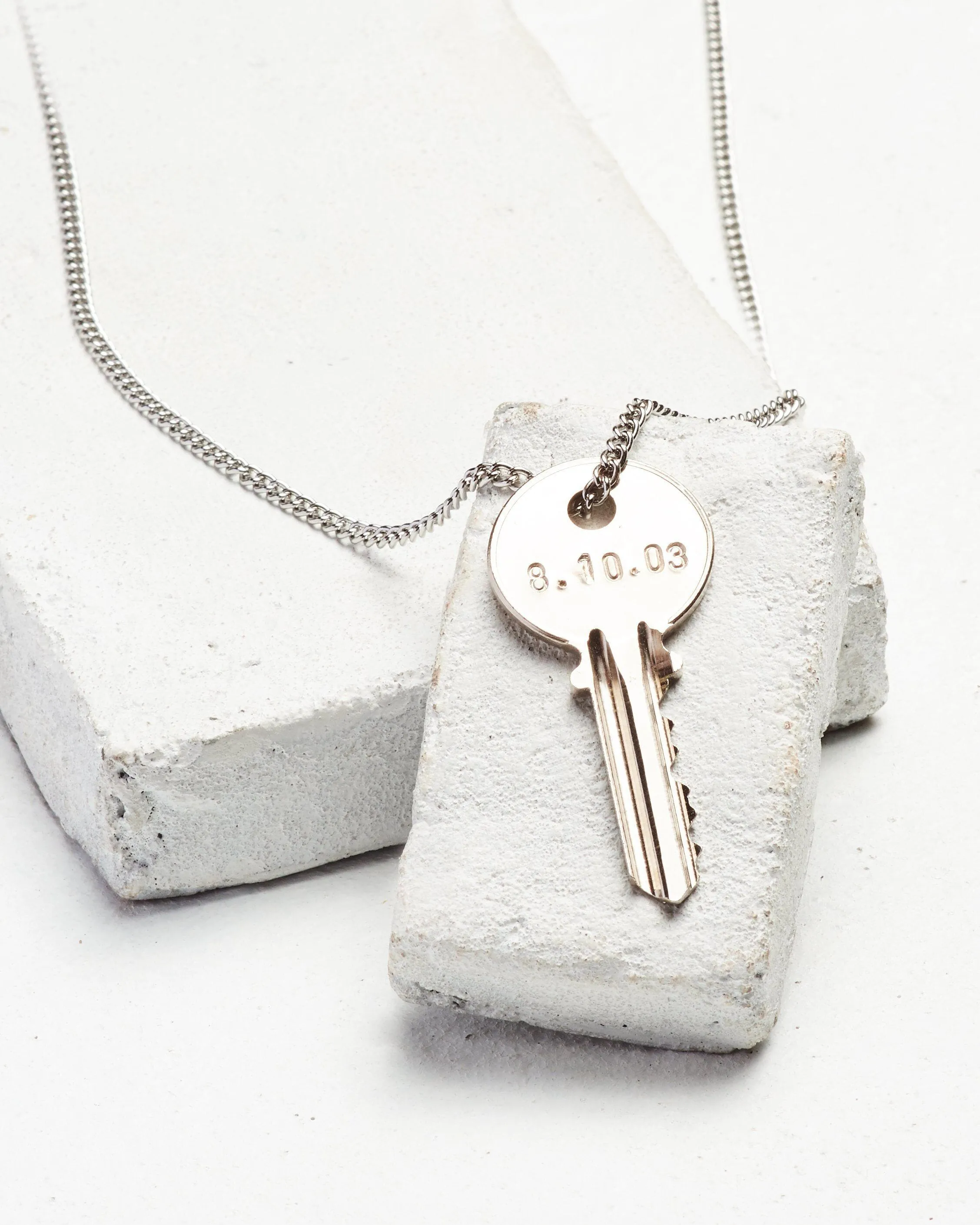 Wedding Date Classic Key Necklace