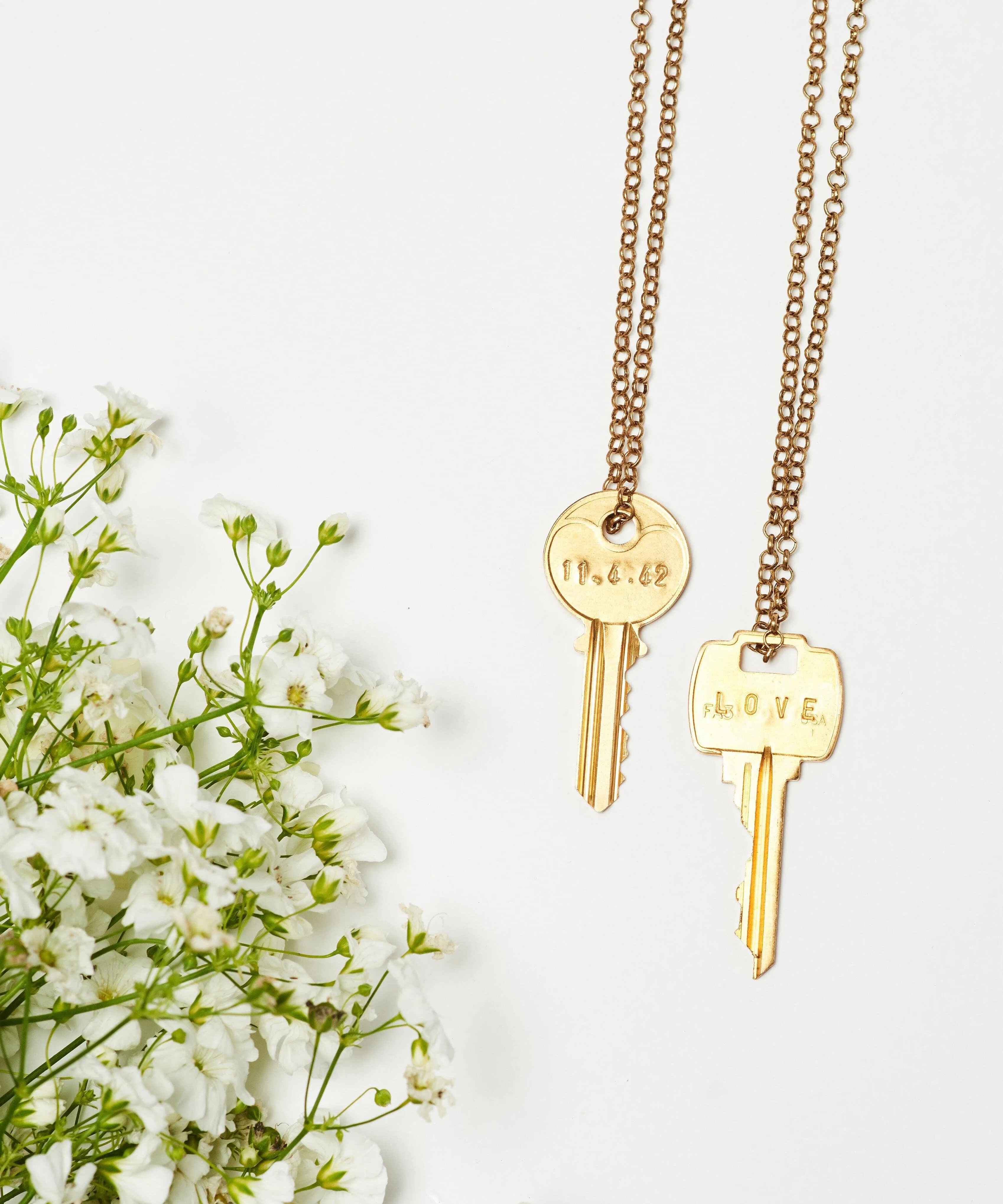 Wedding Date Classic Key Necklace