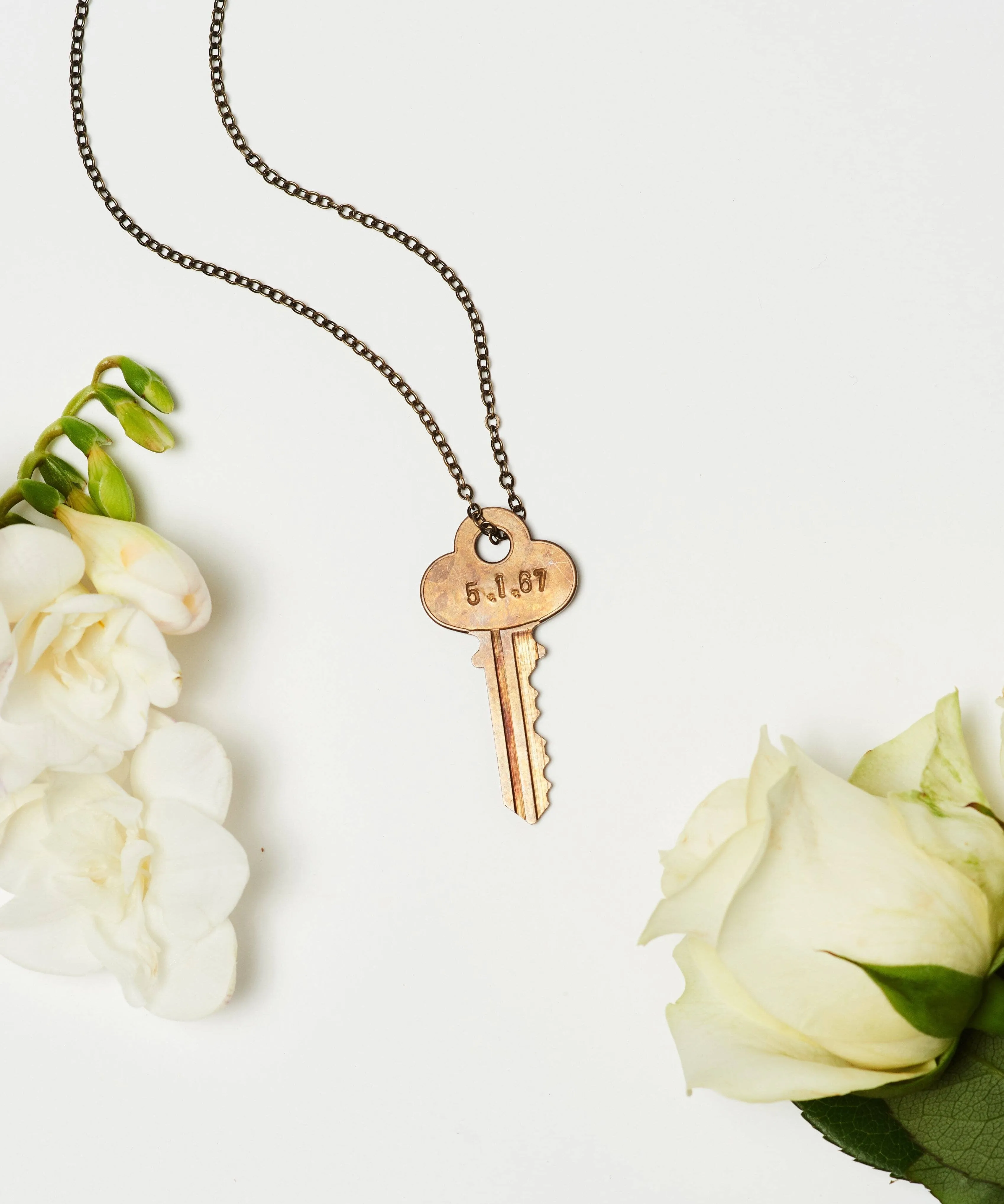 Wedding Date Classic Key Necklace