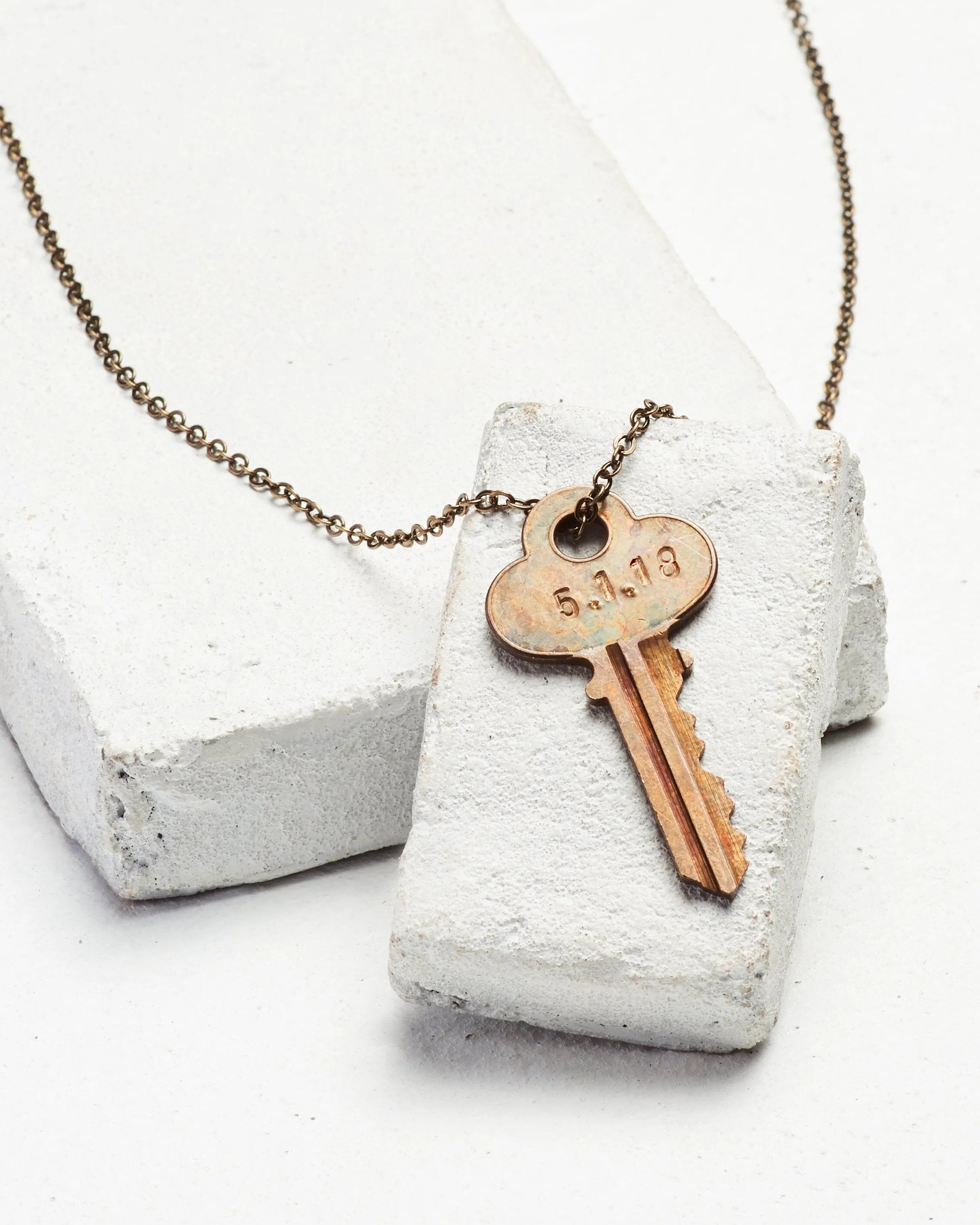 Wedding Date Classic Key Necklace