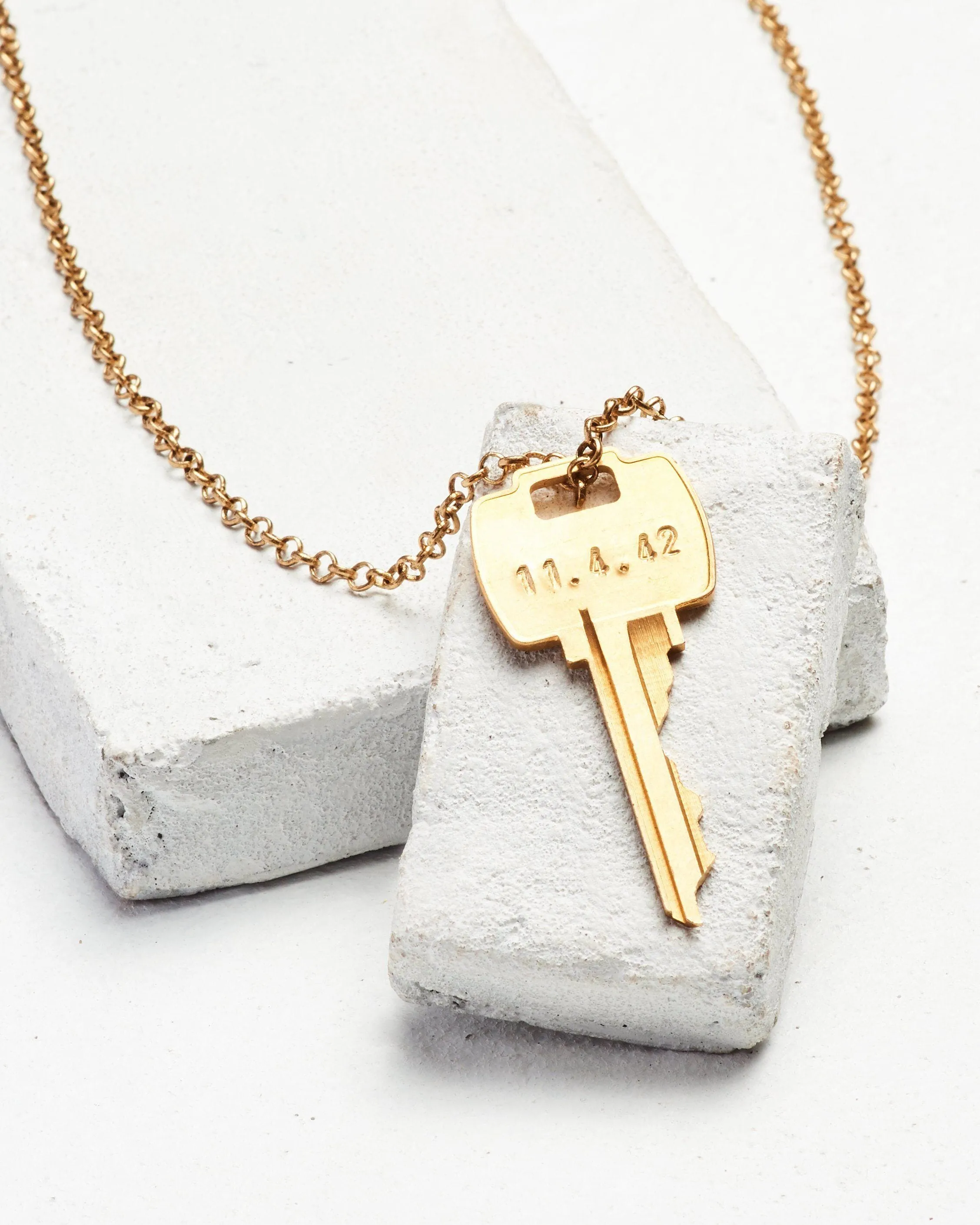 Wedding Date Classic Key Necklace