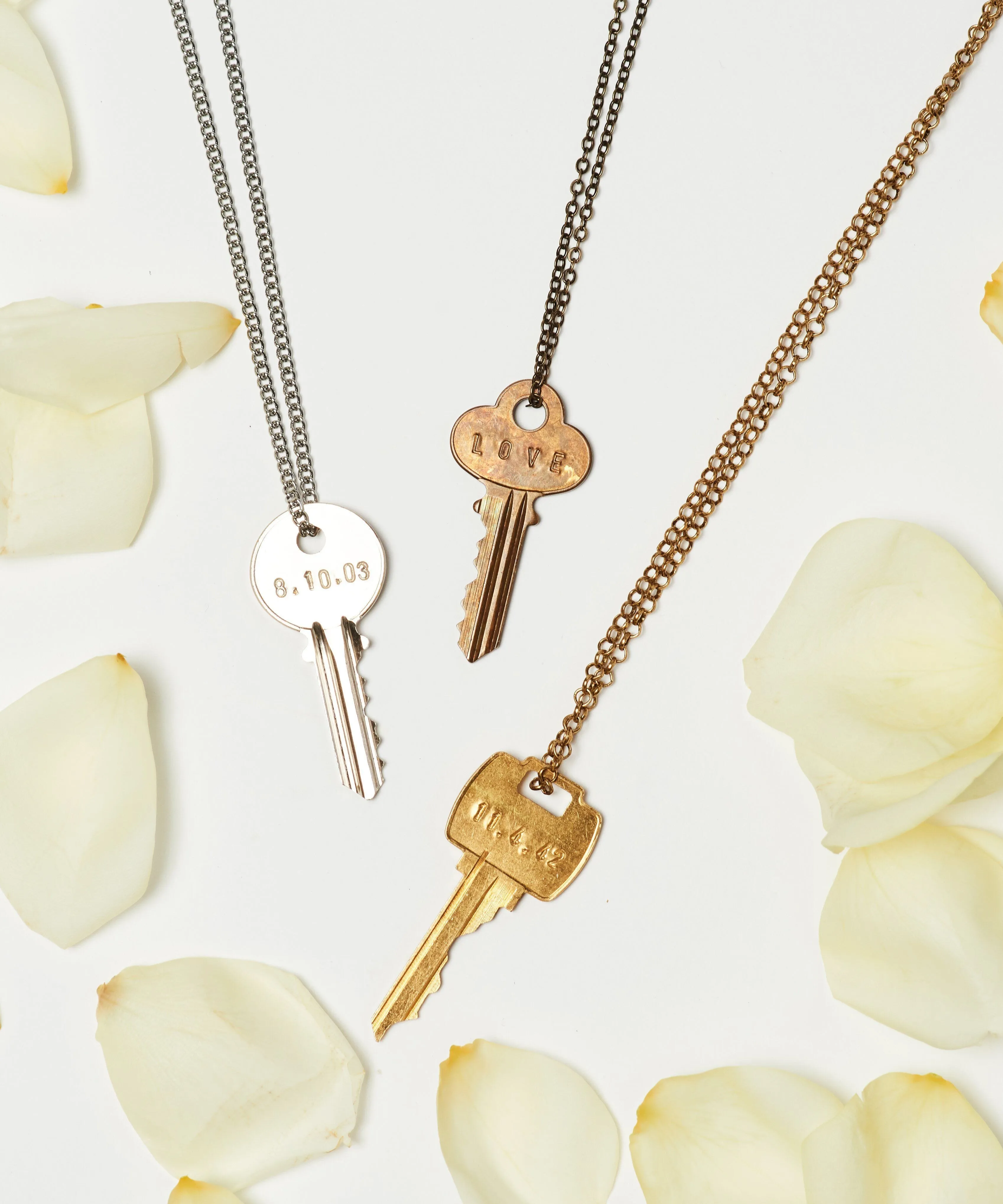 Wedding Date Classic Key Necklace