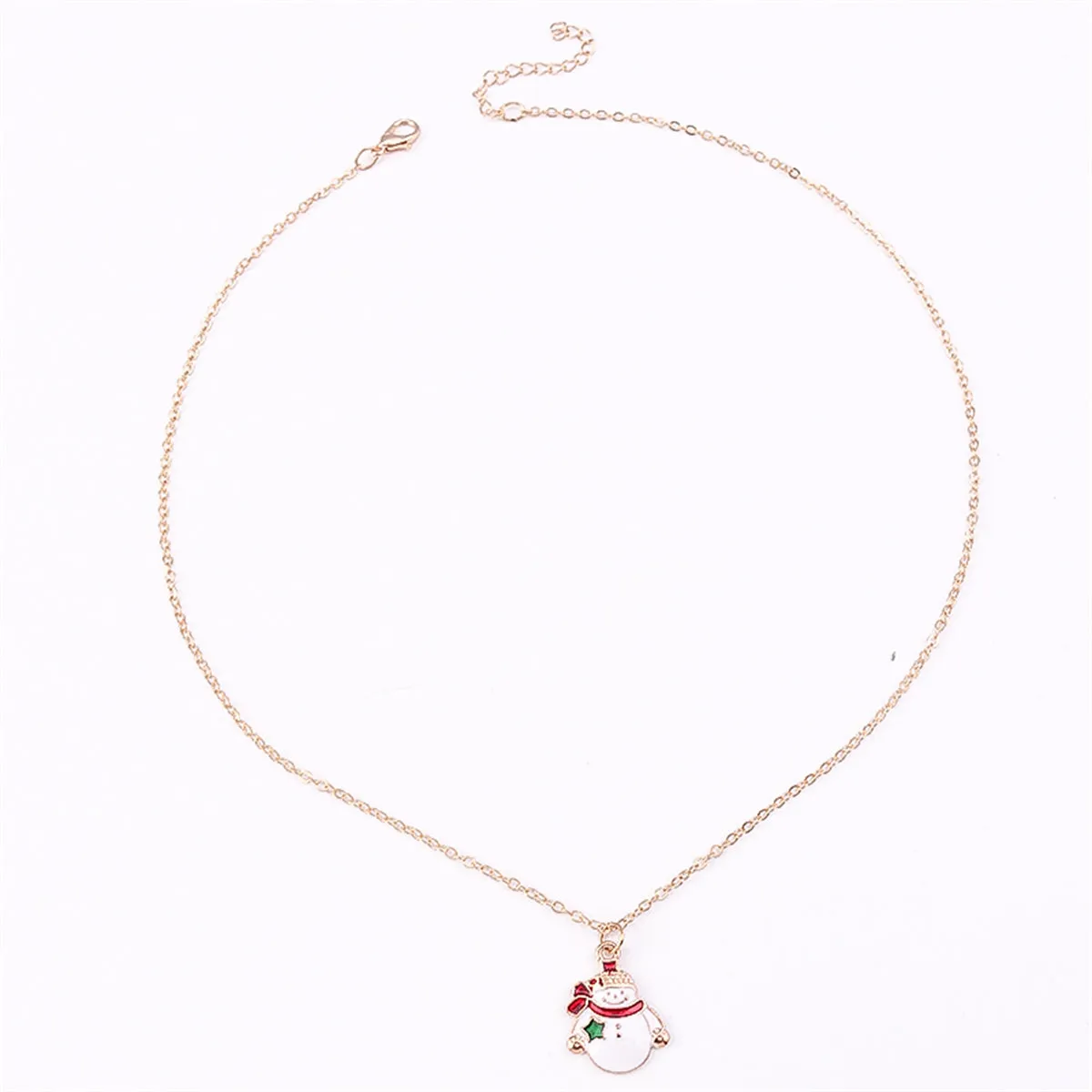 White Enamel & 18K Gold-Plated Snowman Pendant Necklace