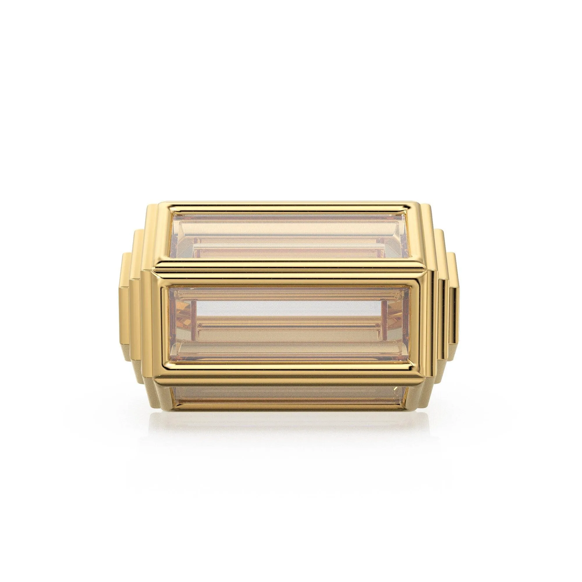 White Sapphire 18k Solid Yellow Gold Hexagon Spacer Beads / Jewelry Making Handmade Supplies / Designer Luxury Gold Findings