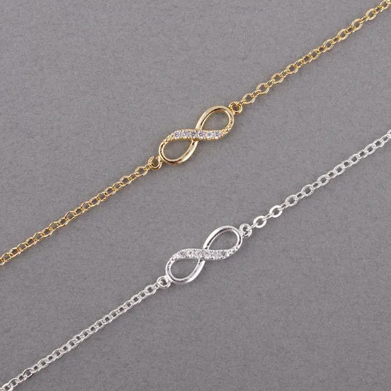 Women Personalized Infinity 8 Symbol Chain Bracelets