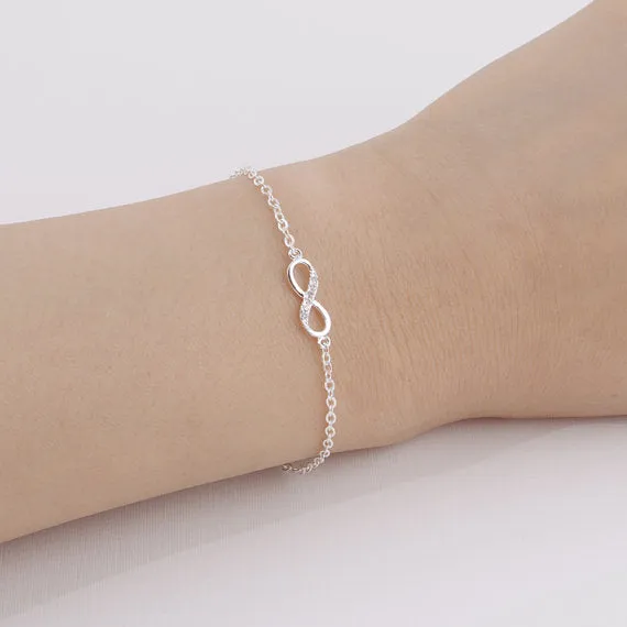 Women Personalized Infinity 8 Symbol Chain Bracelets